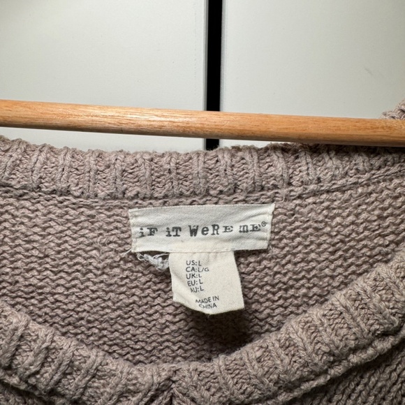If It Were Me Sweater Women's LG Tan Boho Off Shoulder Relaxed Midweight - Picture 3 of 5